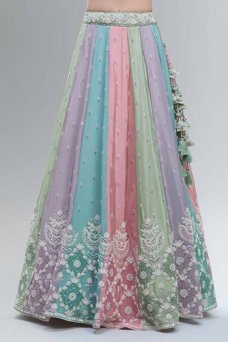 Samyukta Singhania_Multi Color Polyester, Chiffon Beads, Sequins, Zari, Multi-color Lehenga Set_Online_at_Aza_Fashions