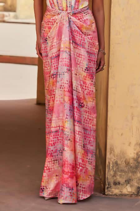 Buy_Label Moni K_Multi Color Sequins Embellished Skirt Set _Online_at_Aza_Fashions