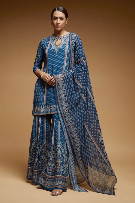 Nirraamyaa Designer Blue Kurta Set 