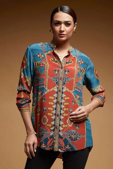 Nirraamyaa Designer Blue Shirt  