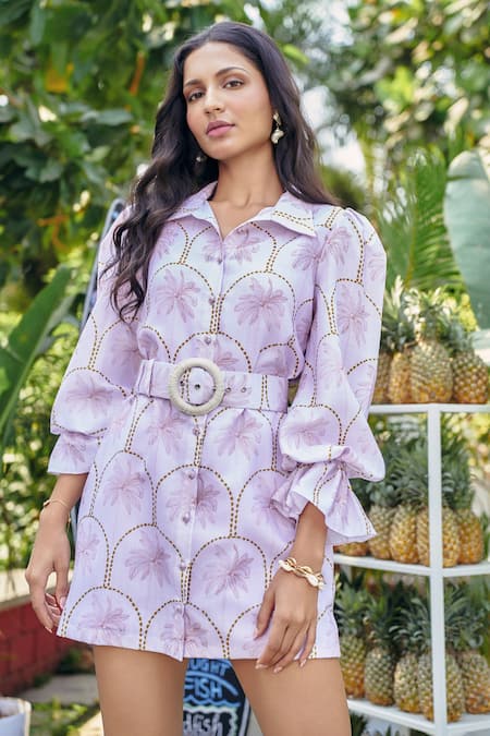 Verano By Tanya Lilac Maui Mini Dress with Belt 