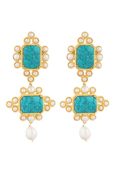 Zariin Travel Blues Statement Earrings 