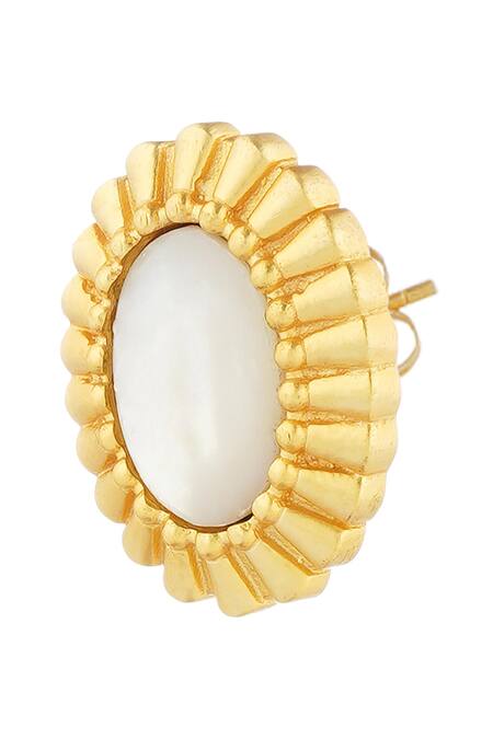 Zariin_Gold Plated Sunny Getaway Stud Earrings _Online_at_Aza_Fashions