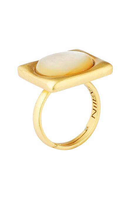 Zariin_Gold Plated Adjustable Live It Up Ring _Online_at_Aza_Fashions