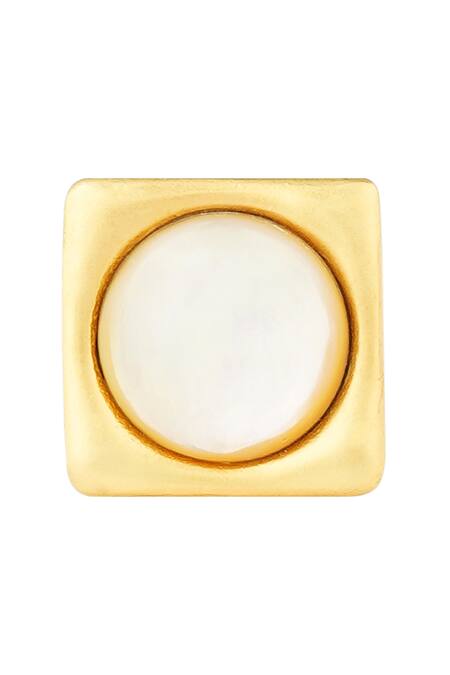 Buy_Zariin_Gold Plated Adjustable Live It Up Ring _Online_at_Aza_Fashions