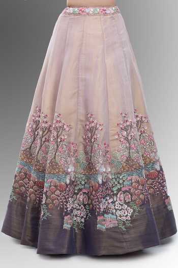 Samyukta Singhania Purple Net Embroidery, Beads, Sequins, Zari, Pearls, Floral Scenery Lehenga Set Online at Aza Fashions Samyukta Singhania_Purple Net Embroidery, Beads, Sequins, Zari, Pearls, Floral Scenery Lehenga Set _Online_at_Aza_Fashions
