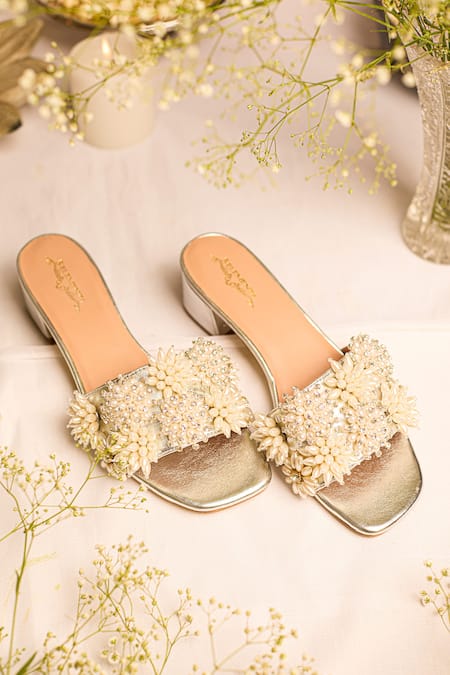 5Elements Sabrina Slider Heel with Floral Embellishments 