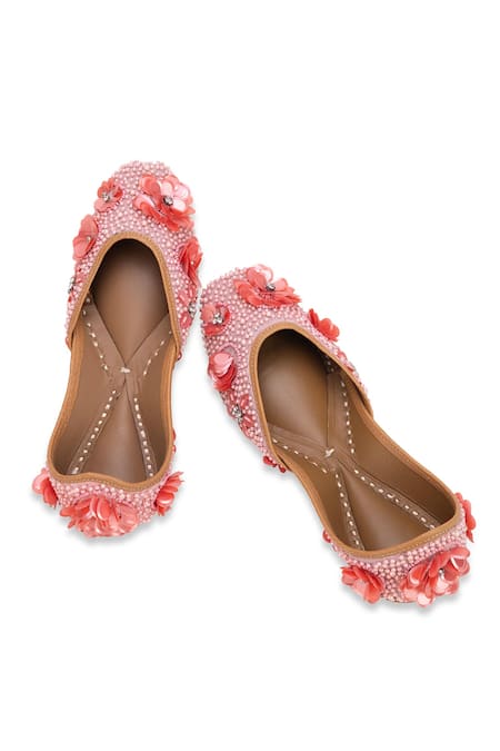 Shop_5elements_Pink Designer Snowdrop Jutti _Online_at_Aza_Fashions