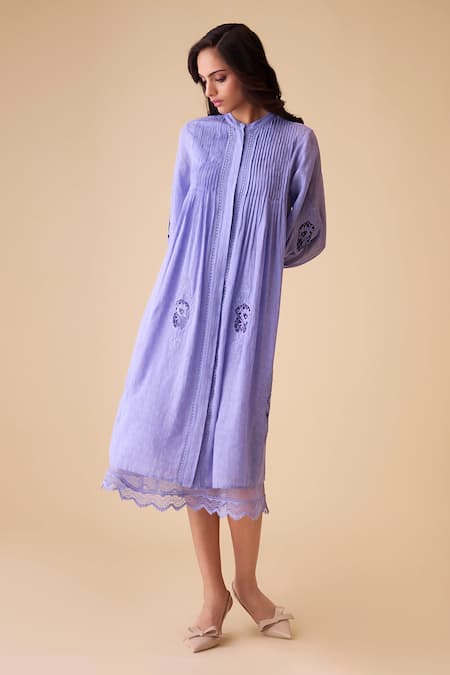 Bunka Meera Long Lilac Designer Dress 