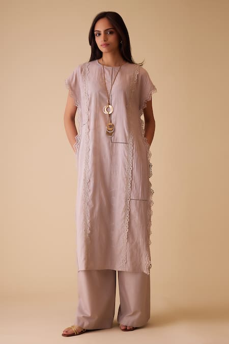 BUNKA Beige Cotton Delna Palazzo Pants 