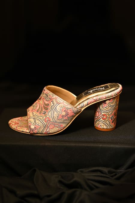 Miraki Pink Colorful Brocade Ethnic Mules Online at Aza Fashions Miraki_Pink Colorful Brocade Ethnic Mules _Online_at_Aza_Fashions