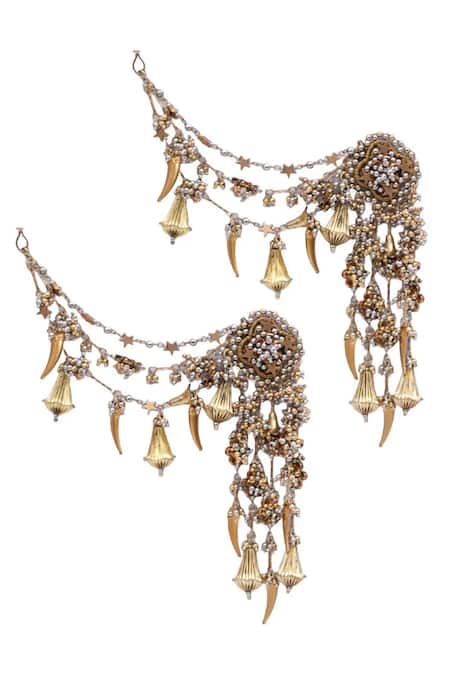 Vaidaan Zoya Antique Gold & Silver Earrings 
