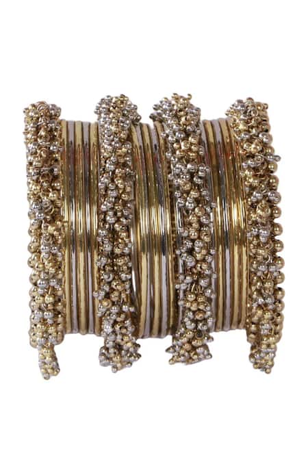 Vaidaan Antique Gold Bina Bangle Set 