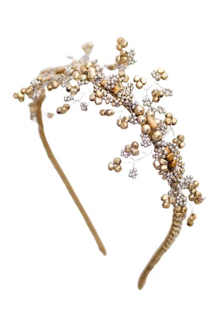 Shop Vaidaan Pearls, Beads Designer Ila Hairband at Aza Fashions Shop_Vaidaan_Pearls, Beads Designer Ila Hairband _at_Aza_Fashions