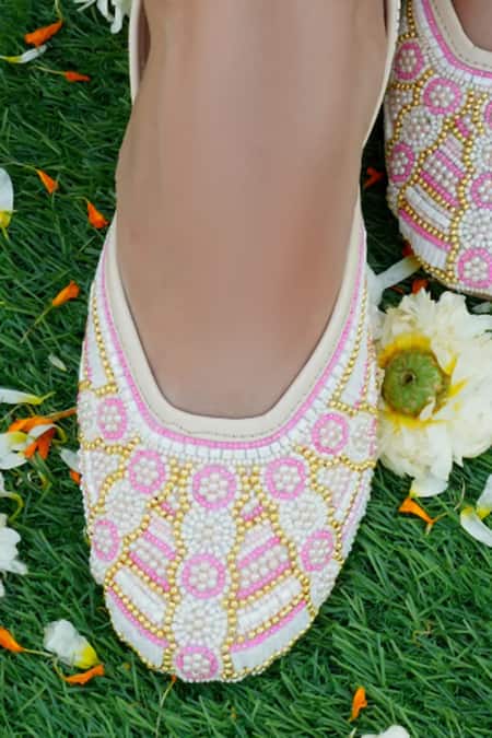 Shop Vaidaan Gold Designer Marshmello Jutti at Aza Fashions Shop_Vaidaan_Gold Designer Marshmello Jutti _at_Aza_Fashions