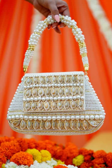 Vaidaan Beige Designer Mallika Clutch 