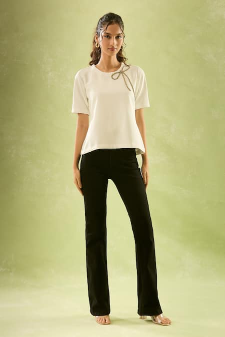 Samyukta Singhania Beaded Ribbon Embroidered Top 