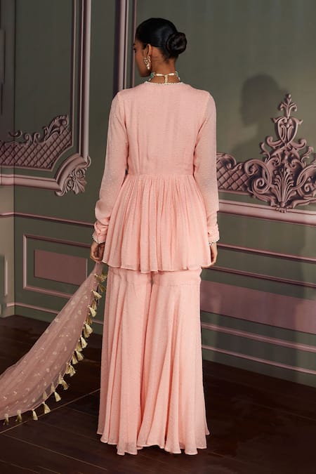 Mustard Moon By Neyha And Vrinda Liva Rose Pink Kurta Set with Dupatta 