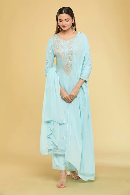 Samyukta Singhania Pittan Embroidered Yoke Kurta & Pant Set 