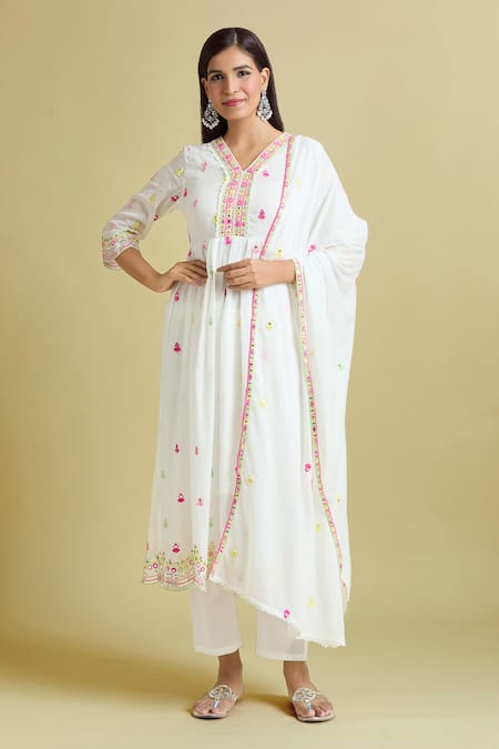 Samyukta Singhania Sequins Embroidered Anarkali Pant Set 