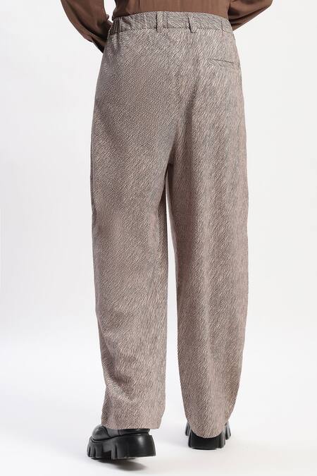 Buy Abraham And Thakore Multi Color Cotton Diagonal Print Casual Trouser Online at Aza Fashions Buy_Abraham And Thakore_Multi Color Cotton Diagonal Print Casual Trouser _Online_at_Aza_Fashions