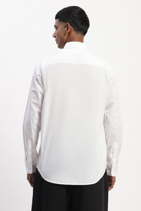 Abraham And Thakore Engineered Trapunto Cotton Shirt 
