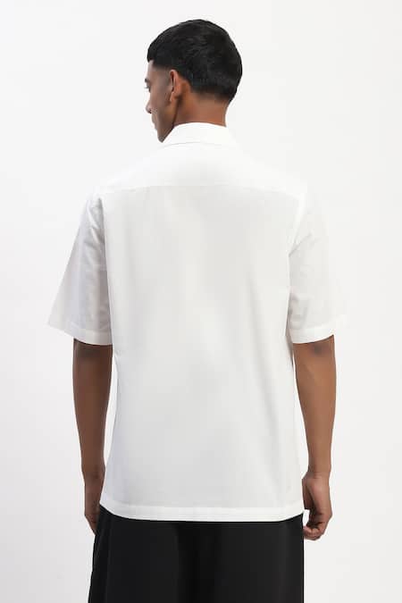 Abraham And Thakore Engineered Blockprint Casual Shirt 