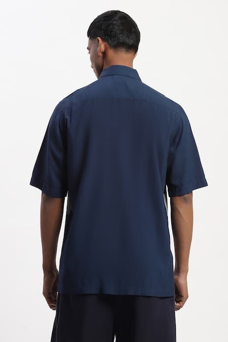 Abraham And Thakore Crewel Embroidered Checker T-Shirt 