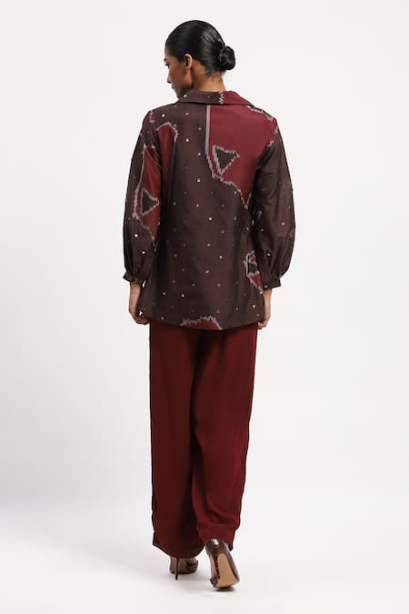 Abraham And Thakore Bark Cloth Ikat Shirt 