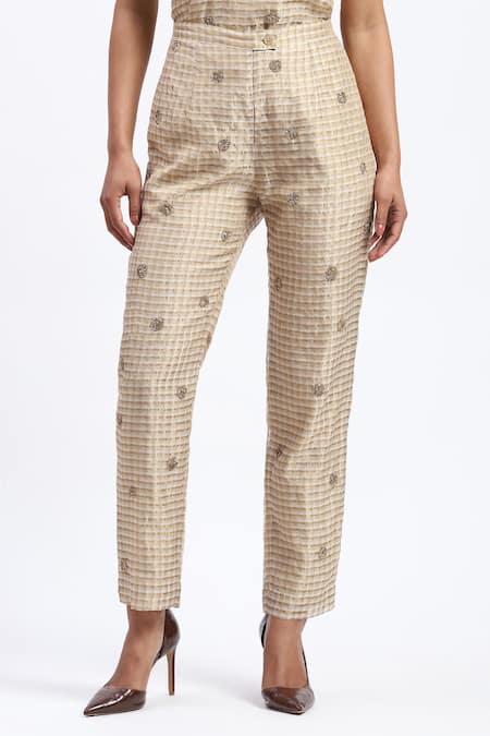 Abraham And Thakore Gold Maheshwar Trouser 