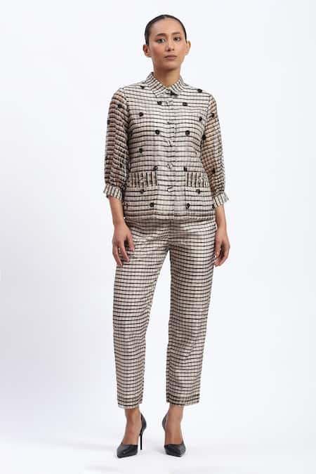 ABRAHAM AND THAKORE Neutral Maheshwar Trouser 