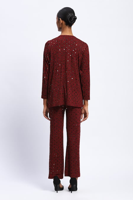 Abraham And Thakore Embellished Dot Print Shrug 