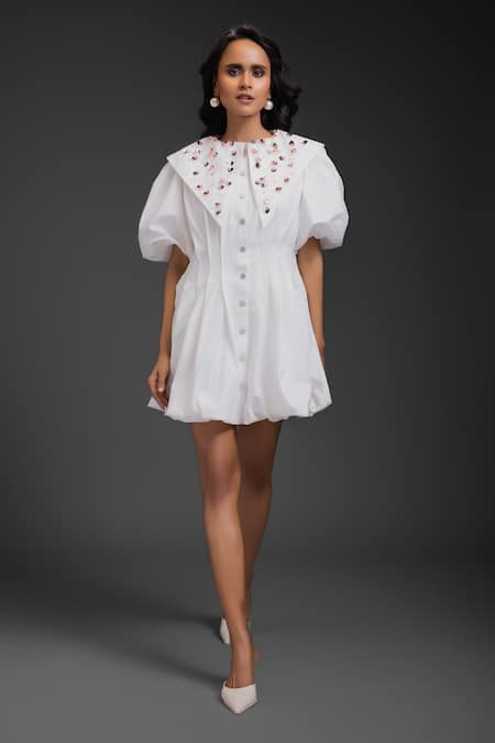 Deepika Arora White Designer Short Dress 