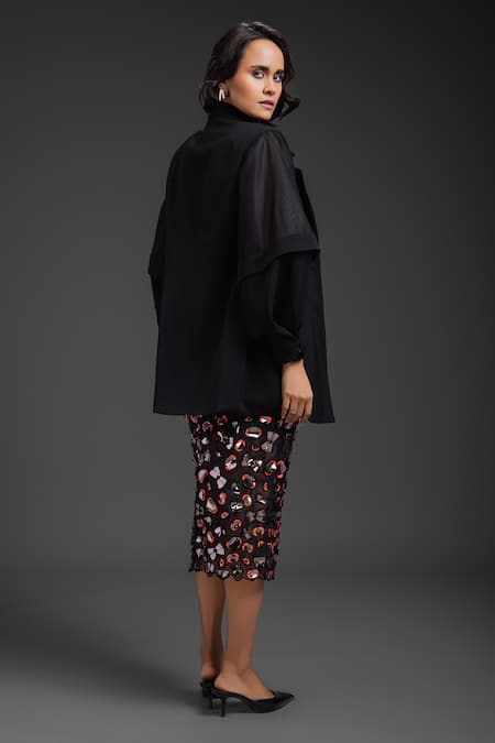 Deepika Arora Black Designer Blazer & Skirt Set 