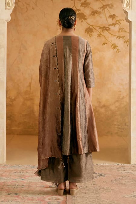 Nero India Black Bronze Anarkali Kurta Set 