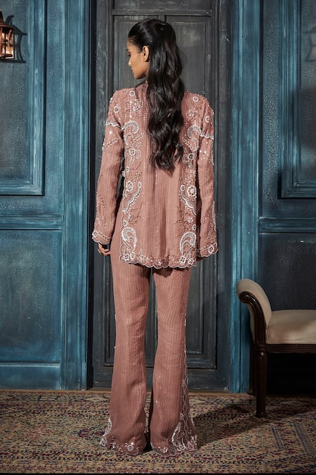 Rimple Agrawal Rose Gold Sequin Kurta Set 