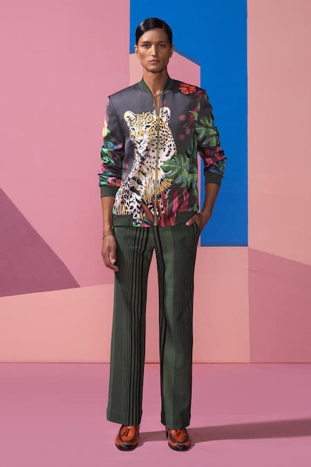 Nautanky Floral Print Bomber Jacket & Pant Set 