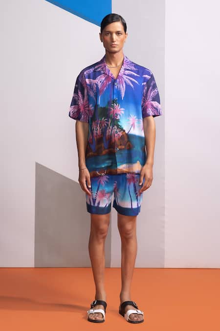 Nautanky Seafoam Stardust Shirt & Shorts Set 