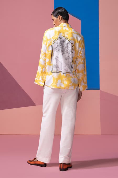 Nautanky Yellow Window Pane Full Sleeve Shirt 