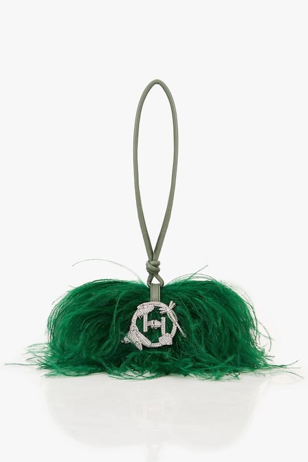 Outhouse Feathered Designer Clutch 