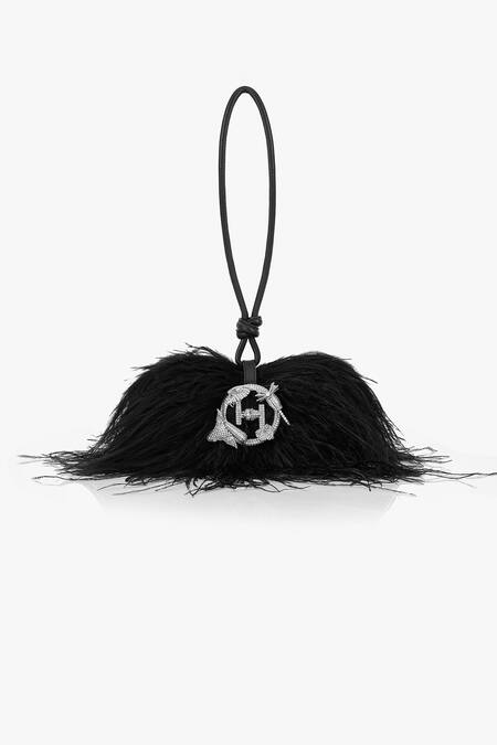 Shop_Outhouse_Black The Scarlet Minivet Clutch _Online_at_Aza_Fashions