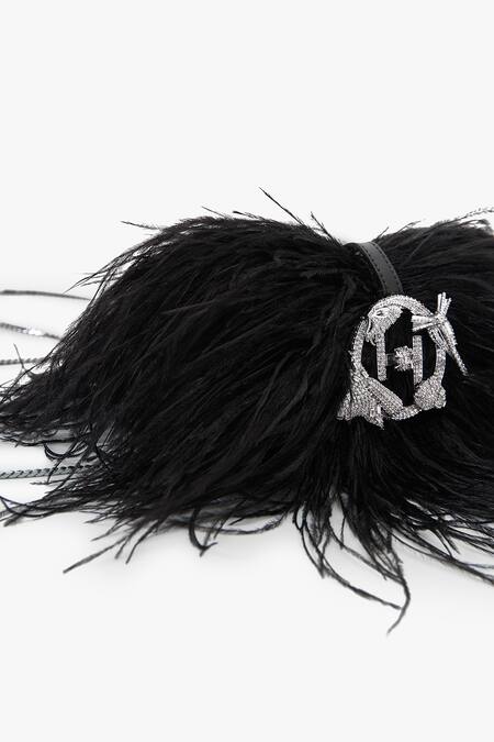 Outhouse_Black The Scarlet Minivet Clutch _at_Aza_Fashions