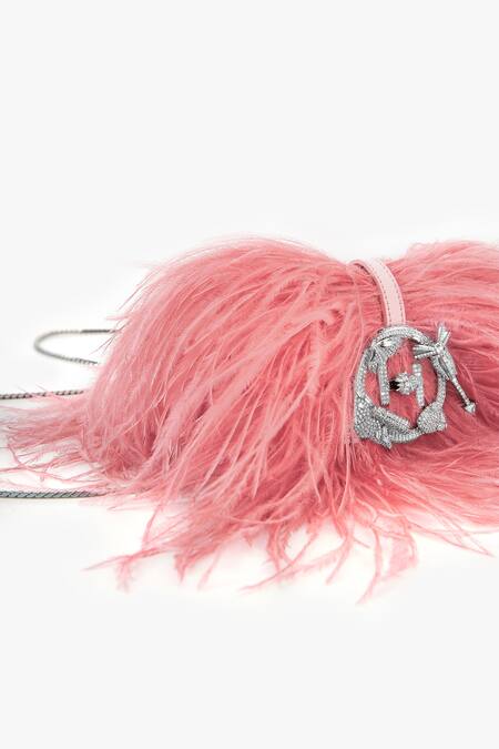 Outhouse_Pink Rhinestones The Scarlet Minivet Clutch _Online_at_Aza_Fashions