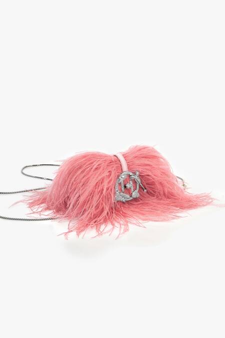 Buy_Outhouse_Pink Rhinestones The Scarlet Minivet Clutch 