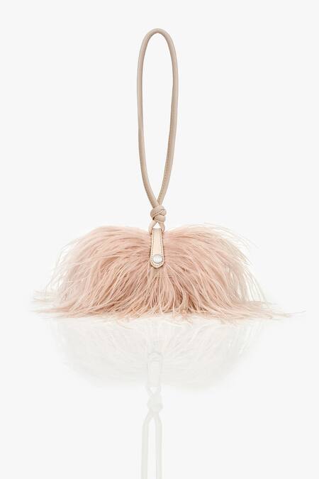 Shop_Outhouse_Pink Pearl Feathered Clutch _Online_at_Aza_Fashions