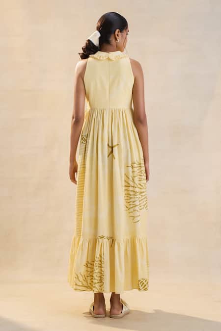 Vedika M Summer Yellow Coral Dress 