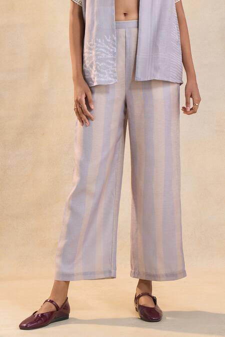 Vedika M Gray Cotton, Linen Collared, Round Neck Grey Pant Set Online at Aza Fashions Vedika M_Gray Cotton, Linen Collared, Round Neck Grey Pant Set _Online_at_Aza_Fashions