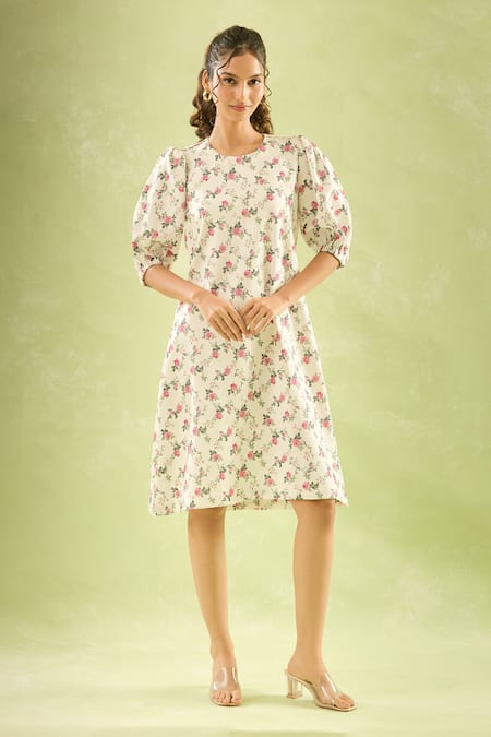 Samyukta Singhania Vintage Bloom Printed Midi Dress 