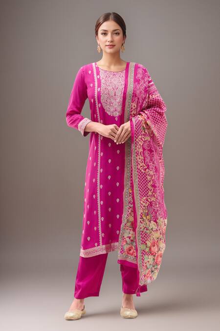 Samyukta Singhania Paisley Yoke Pattern Kurta Pant Set 