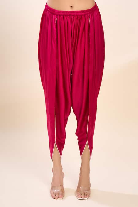 Shop_Sheetal Batra_Pink Embroidery Round Neck Hot Kurta And Set _Online_at_Aza_Fashions